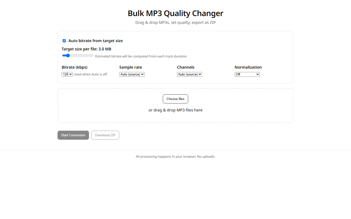 Bulk Audio Quality
